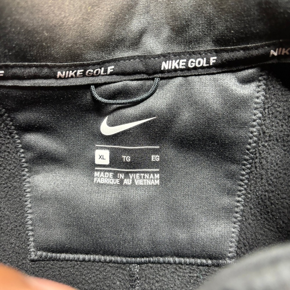 Nike Golf Men's XL Black Quarter Zip Pullover Swoosh Mock Neck Performance Top - Picture 5 of 7